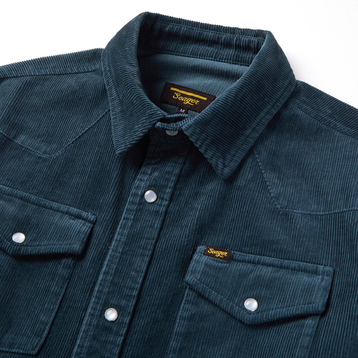 Reagan Pearl Snap Corduroy Stormy Blue - Image 4