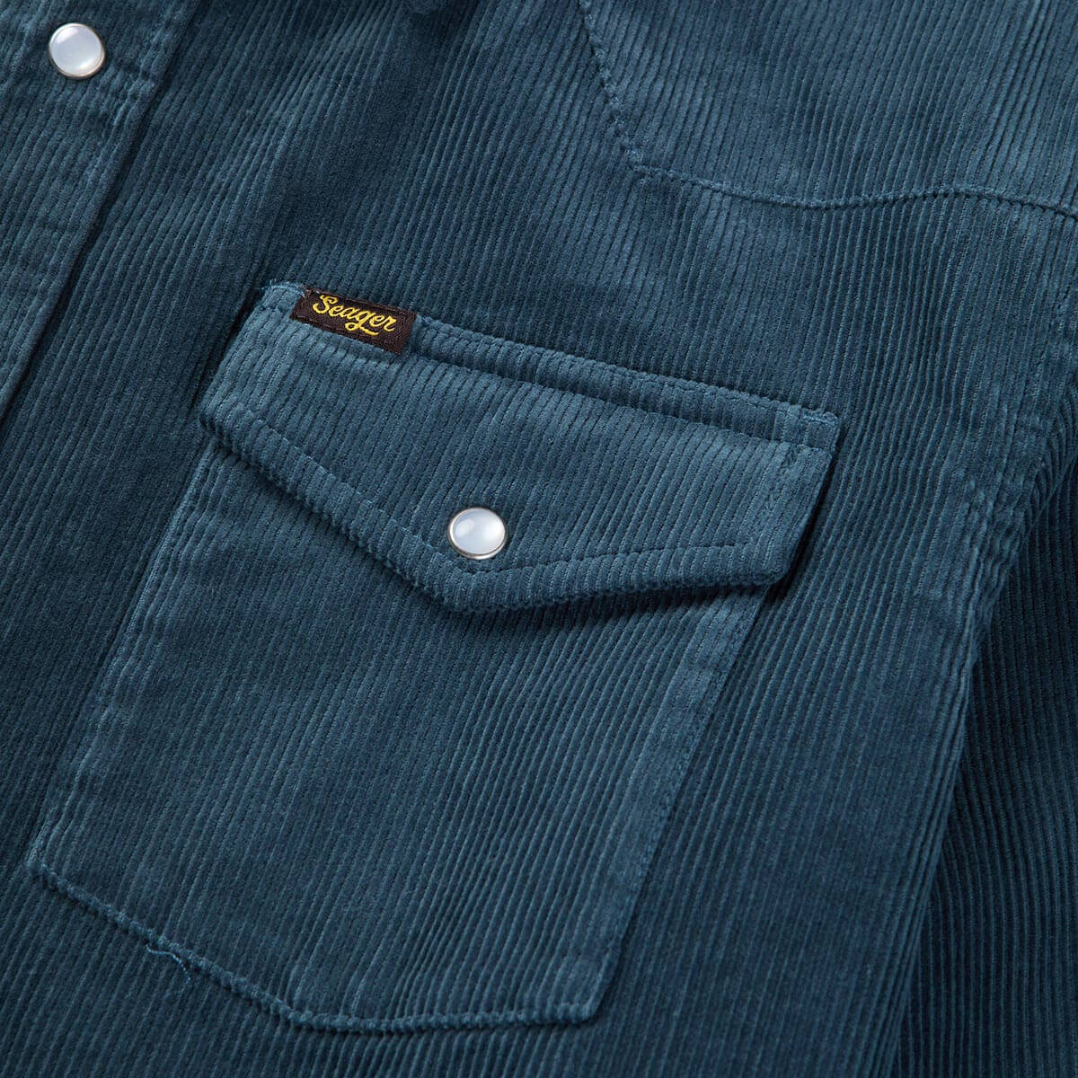 Reagan Pearl Snap Corduroy Stormy Blue - Image 6